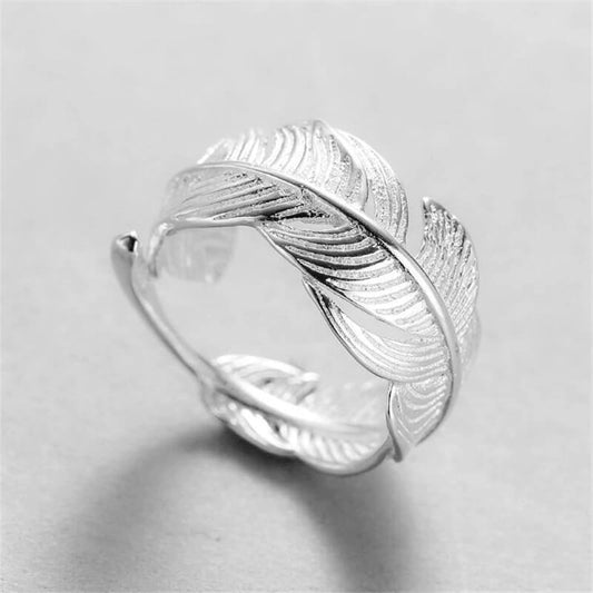 Silver Songbird's Feather Ring